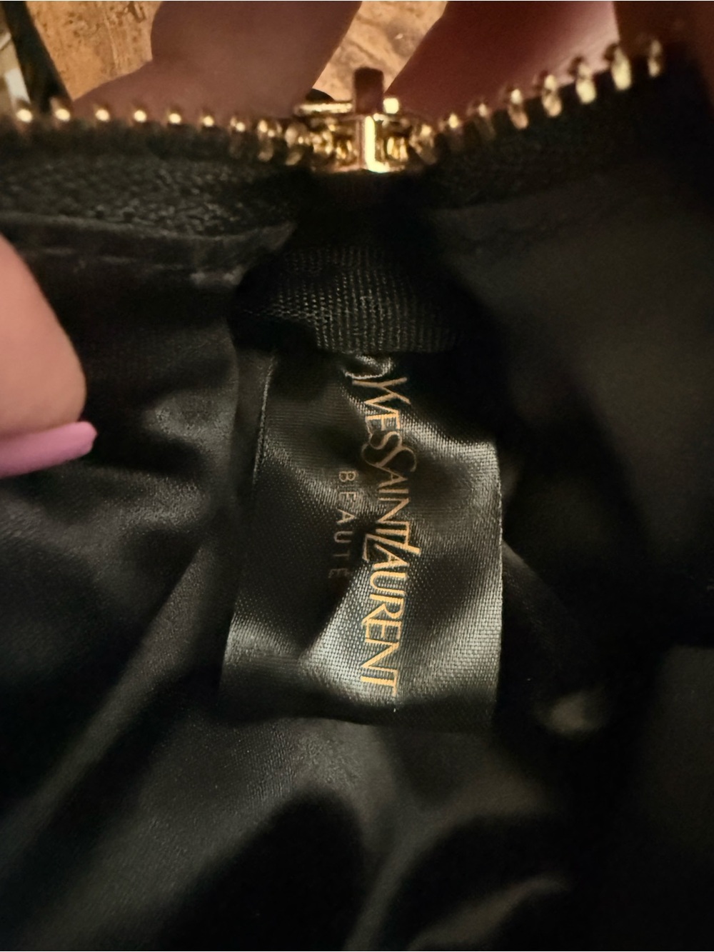 YSL GWP Black Cosmetic Pouch with Gold Zipper - Picture 5 of 5
